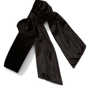 NWT Black velvet sash belt accent bow
